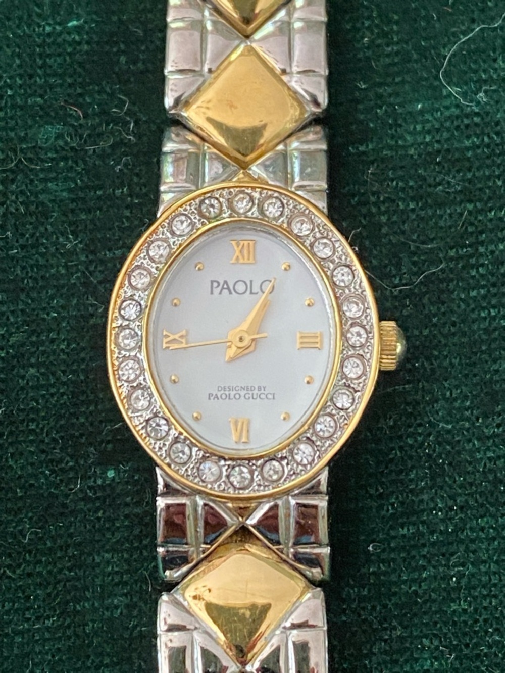 Paolo Gucci Gold & Silver Women's Bracelet Watch with Crystal Accent